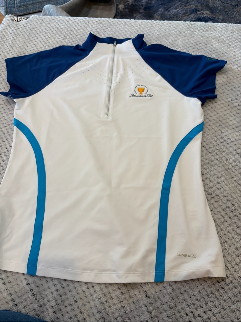 Cutter & Buck gold Top with rhinestones & silver zipper
